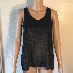 🆕 Cynthia Rowley Black Crushed Velvet Shell